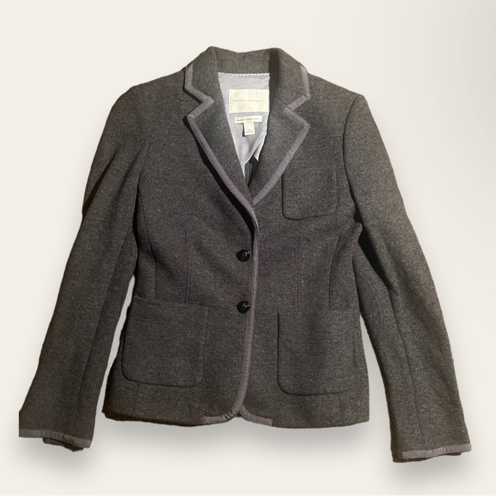 Banana Republic Wool Gray Sports Coat Blazer Italian | Size:4